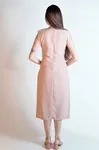 Vestido Dwz Liso Midi Drapeado Na Frente