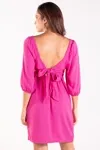 Vestido Dwz Curto Liso Com Amarracao Nas Costas