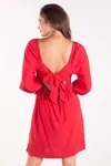Vestido Dwz Curto Liso Com Amarracao Nas Costas