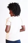 Blusa Dwz Lisa Manga Curta Babado Com Amarracao