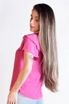 Blusa Dwz Lisa Manga Curta Babado Com Amarracao