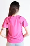 Blusa Dwz Lisa Manga Curta Babado Com Amarracao