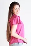 Blusa Dwz Lisa Manga Curta Babado Com Amarracao