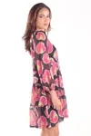 Vestido Dwz Tule Manga Longa Estampado