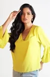 Blusa Dwz Lisa Manga 3/4 Babado