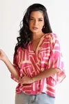Blusa Dwz Estampada Manga Morcego