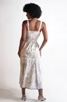 Vestido Dwz Alcas Finas Linho Bordado Estampado