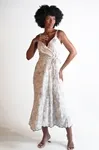 Vestido Dwz Alcas Finas Linho Bordado Estampado