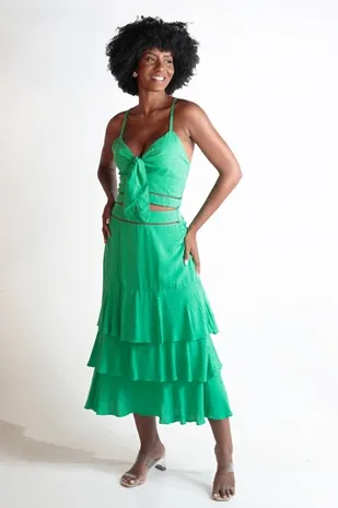 Conjunto Dwz Liso Cropped Saia 3 Marias