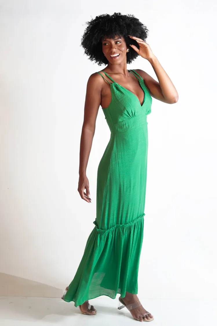 Vestido Dwz Alcas Finas Lisa