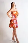 Vestido Dwz Curto Com Alca Estampado