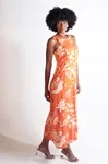 Vestido Dwz Longo Sem Manga Estampado