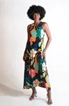 Vestido Dwz Longo Sem Manga Estampado