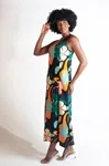 Vestido Dwz Longo Sem Manga Estampado