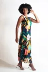Vestido Dwz Longo Sem Manga Estampado