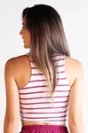 Cropped Dwz Listrado Sem Manga