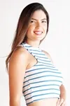 Cropped Dwz Listrado Sem Manga