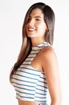 Cropped Dwz Listrado Sem Manga