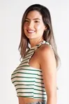 Cropped Dwz Listrado Sem Manga
