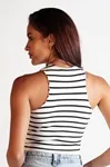 Cropped Dwz Listrado Sem Manga