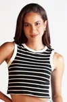 Cropped Dwz Listrado Sem Manga