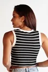 Cropped Dwz Listrado Sem Manga