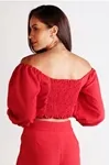 Cropped Dwz Linho Manga Longa