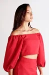 Cropped Dwz Linho Manga Longa