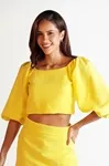Cropped Dwz Linho Manga Longa