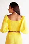 Cropped Dwz Linho Manga Longa