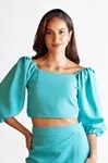 Cropped Dwz Linho Manga Longa