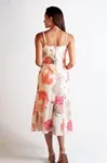 Vestido Dwz Mid Estampado com Babado