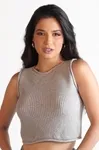 Cropped Dwz sem Manga de Tricot
