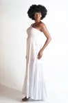 Vestido Dwz Midi Um Ombro Liso