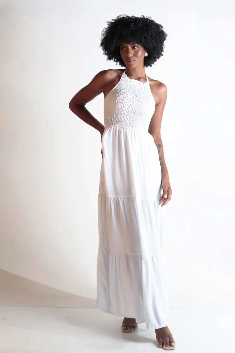 Vestido Dwz Midi Com Alca Com Detalhe Busto Liso
