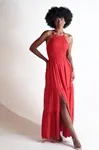 Vestido Dwz Midi Com Alca Com Detalhe Busto Liso