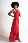 Vestido Dwz Midi Com Alca Com Detalhe Busto Liso