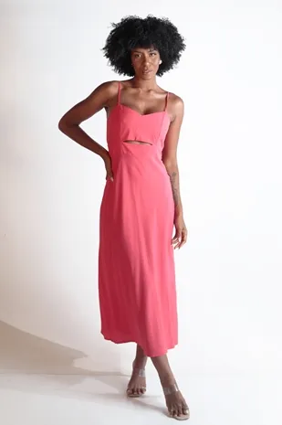 Vestido Dwz Midi Com Alcas Liso