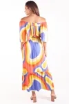 Vestido Dwz Estampado Longo Ombro a Ombro