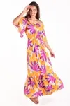Vestido Dwz Estampado Longo Ombro a Ombro