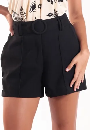 Short Dwz Linho Com Cinto Liso