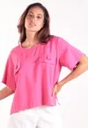 Blusa Dwz Manga Curta Com Bolsos Frontais Lisa