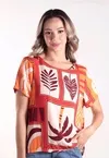 Blusa Dwz Manga Curta Estampada