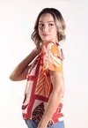 Blusa Dwz Manga Curta Estampada