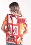 Blusa Dwz Manga Curta Estampada