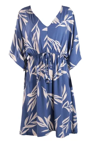 Vestido Dwz Manga Ampla Curto Estampado