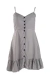 Vestido Dwz Curto Com Botoes e Lastex Xadrez
