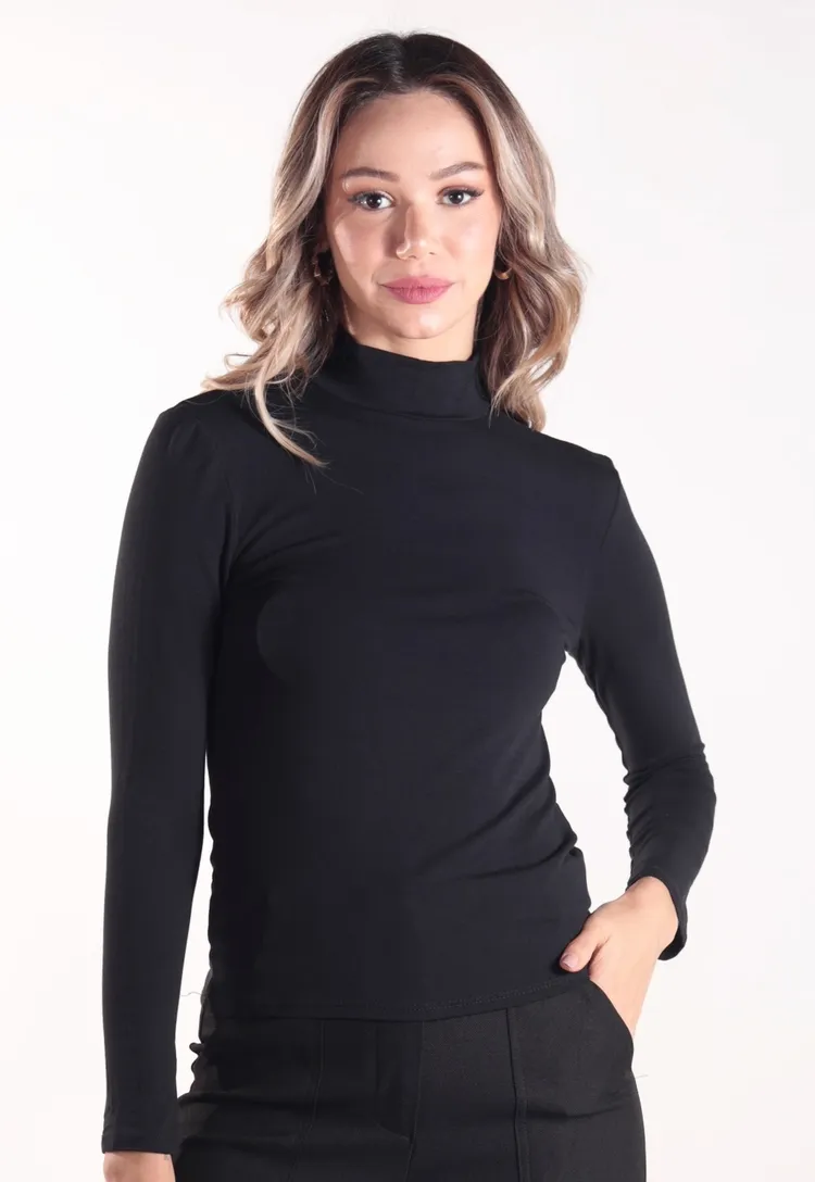 Blusa Dwz Mg Longa e Gola Alta