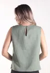 Blusa Dwz em Linho com Detalhe de Botao