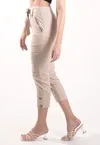 Calca Dwz Pantacourt de Linho com Botoes
